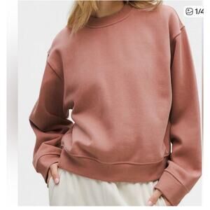 Lululemon Steady State Oversized Crew Sweatshirt  Red Clay Neutral Pink – Size S
